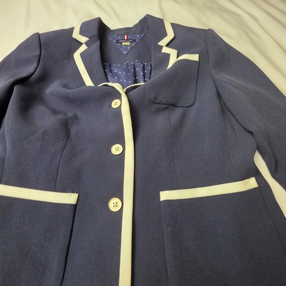 Tommy Hilfiger Navy Blazer with White Trim – Size 8 -0304 - Picture 3 of 10